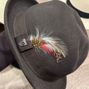Men's Brown Fedora with Feather Accent